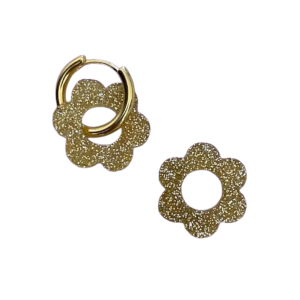 Boucles d'oreilles June - Doré pailleté