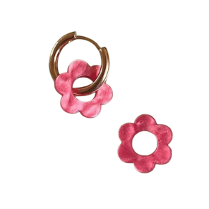 Boucles d'oreilles June - Framboise nacrée